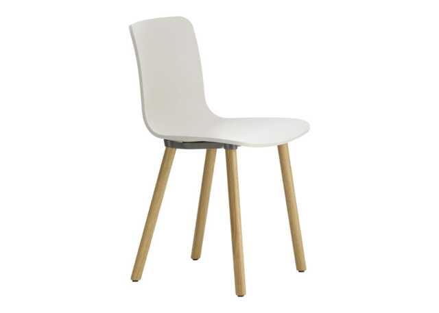 Vitra Hal RE Wood Chair in Cotton White and Light Oak