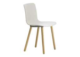 Vitra Hal RE Wood Chair in Cotton White and Light Oak