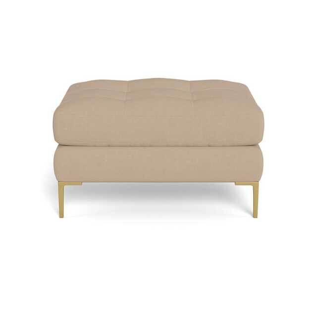 Heal's Eton Footstool Capelo Linen-Cotton Bamboo Brass Feet
