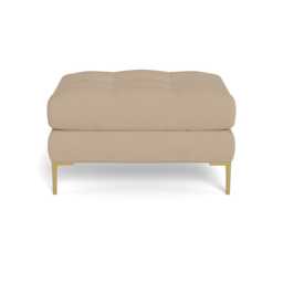 Heal's Eton Footstool Capelo Linen-Cotton Bamboo Brass Feet