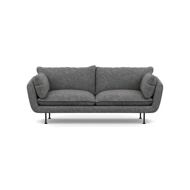Heal's Allora 3 Seater Sofa Melton Wool Shale Black Feet