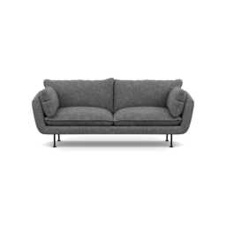 Heal's Allora 3 Seater Sofa Melton Wool Shale Black Feet