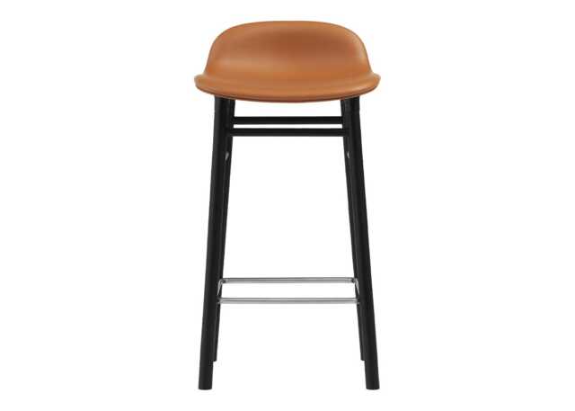 Normann Copenhagen Form Barstool in Ultra Leather 41574 with Black Oak Legs