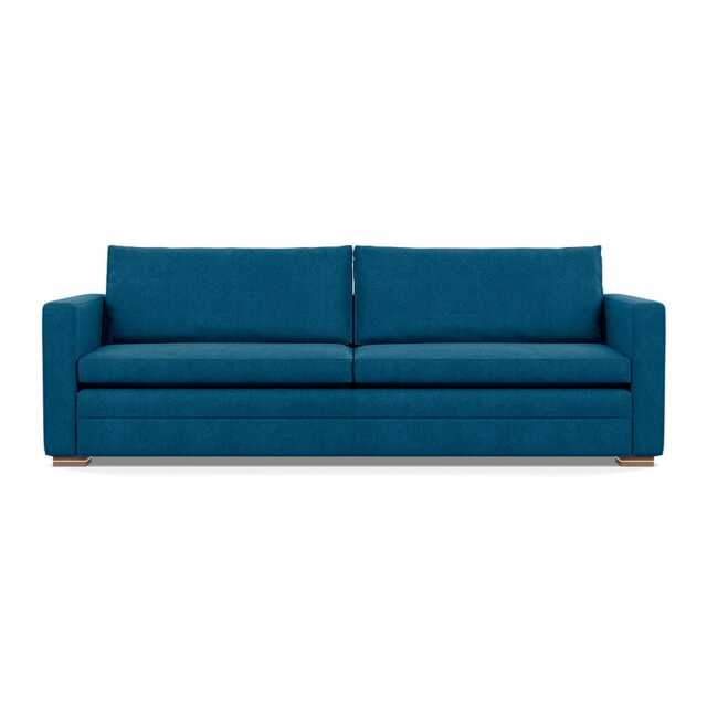 Heal's Palermo 5 Seater Sofa St Moritz Wool Teal 149 Brass and Walnut Feet