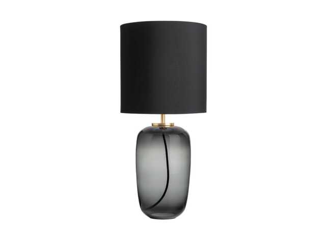 Hadeland Glassverk Vega Table Lamp Grey & Brass with Black Shade