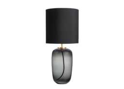 Hadeland Glassverk Vega Table Lamp Grey & Brass with Black Shade