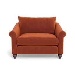 Heal's Devon Loveseat Cotton Velvet Russet Walnut Feet - thumbnail 1