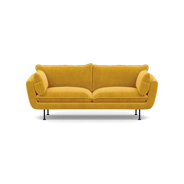 Heal's Allora 3 Seater Sofa Smart Luxe Velvet Canary Black Feet