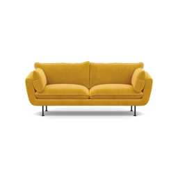 Heal's Allora 3 Seater Sofa Smart Luxe Velvet Canary Black Feet