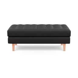 Heal's Hepburn Ottoman Leather Grain Graphite 063 Natural Feet - thumbnail 1