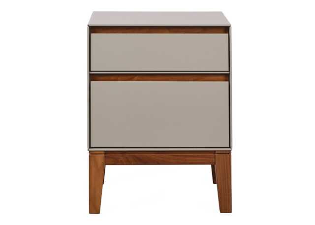 Heal's Lars Bedside Table Dove Grey & Walnut - image 1