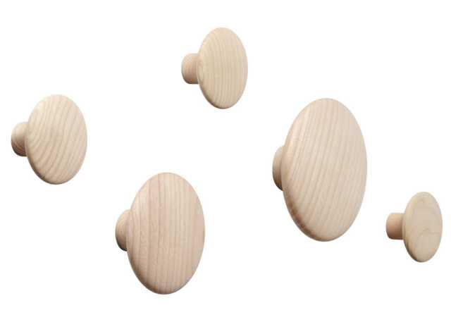 Muuto The Dots Set of 5 Coat Hooks Oak - image 1