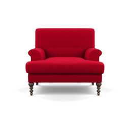 Scp Oscar Formal Armchair Melton Wool Red Oxide Walnut Feet