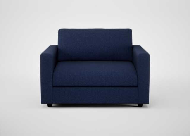 Heal's Nimbus Loveseat Melton Wool New Navy Black Feet