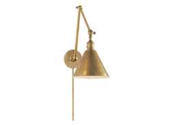 Visual Comfort Boston Functional Double Arm Library Wall Light Antique Brass