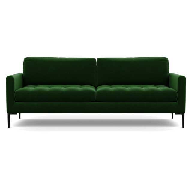 Heal's Eton 4 Seater Sofa Smart Velvet Forest Black Feet