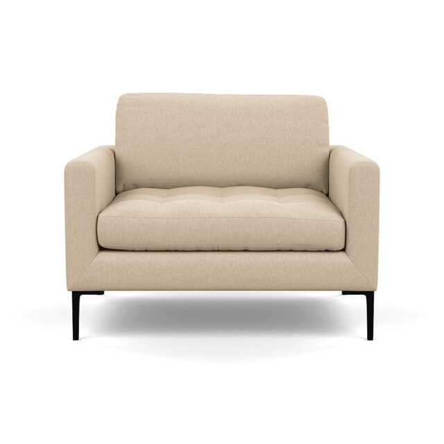 Heal's Eton Loveseat Brushed Cotton Oat Black Feet