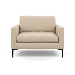 Heal's Eton Loveseat Brushed Cotton Oat Black Feet