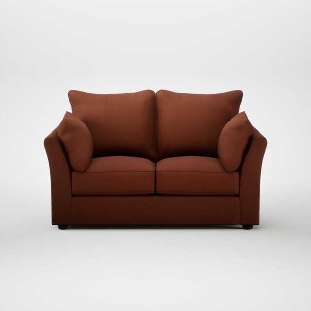 Heal's Tailor 2 Seater Sofa Smart Cotton Linen Rust Walnut Stained Feet - image 1