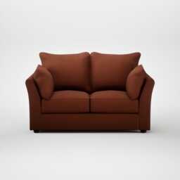 Heal's Tailor 2 Seater Sofa Smart Cotton Linen Rust Walnut Stained Feet