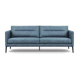 Heal's Altamura 3 Seater Sofa Old England Leather Blue Black Feet