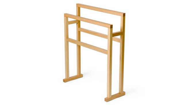 Wireworks Wooden Freestanding Towel Rail Natural Oak Large - image 1