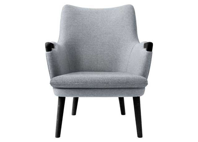 Carl Hansen & Son CH71 Lounge Chair Black Oak Shell Hallingdal 130 Cushion Hallingdal 130