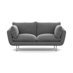Heal's Allora 2 Seater Sofa Smart Velvet Mercury Stainless Steel Feet