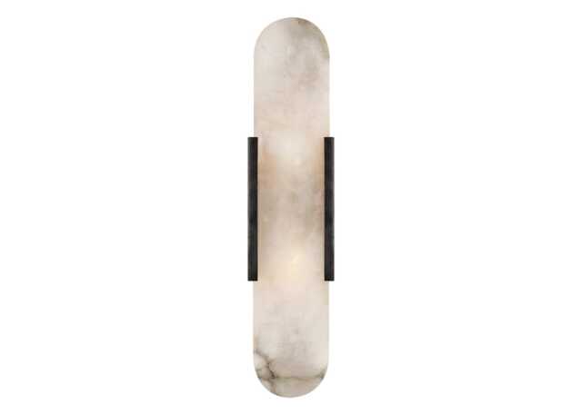 Visual Comfort Melange Elongated Sconce Wall Light Bronze & Alabaster