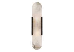 Visual Comfort Melange Elongated Sconce Wall Light Bronze & Alabaster