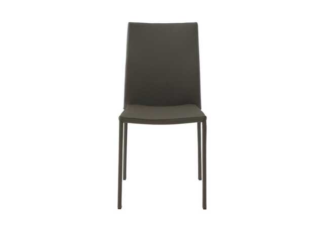 Ligne Roset Slim Dining Chair Grey Leather