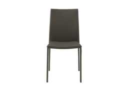 Ligne Roset Slim Dining Chair Grey Leather