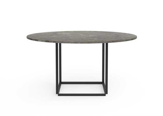 New Works Florence Dining Table 145cm Gris du Marais Marble Black Frame