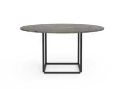 New Works Florence Dining Table 145cm Gris du Marais Marble Black Frame