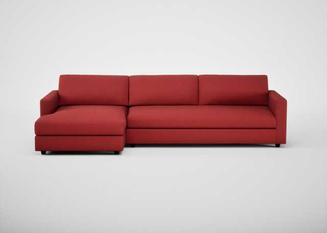 Heal's Nimbus 4 Seater Left Hand Corner Chaise Melton Wool Red Oxide Black Feet