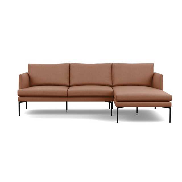 Heal's Matera Right Hand Facing Chaise Sofa Siena Cotton Clay Black Feet
