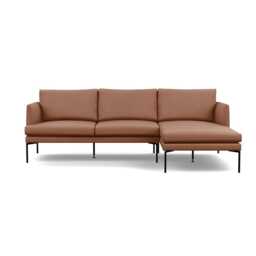 Heal's Matera Right Hand Facing Chaise Sofa Siena Cotton Clay Black Feet