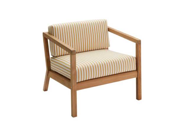 Fritz Hansen Virkelyst Outdoor Lounge Chair in Yellow Stripe