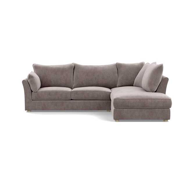 Heal's Tailor Right Hand Facing Corner Sofa Smart Luxe Velvet Mushroom Natural Feet