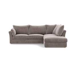 Heal's Tailor Right Hand Facing Corner Sofa Smart Luxe Velvet Mushroom Natural Feet