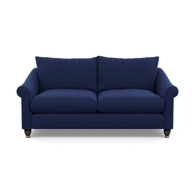 Heal's Devon 3 Seater Sofa Melton Wool New Navy Walnut Stained Feet