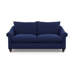 Heal's Devon 3 Seater Sofa Melton Wool New Navy Walnut Stained Feet