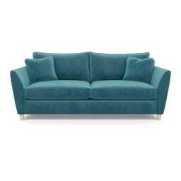 Heal's Torino 4 Seater Sofa Smart Luxe Velvet Airforce Blue Natural Feet