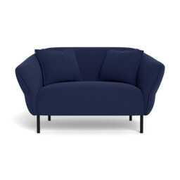Heal's Alto Loveseat Melton Wool New Navy Black Feet - thumbnail 1
