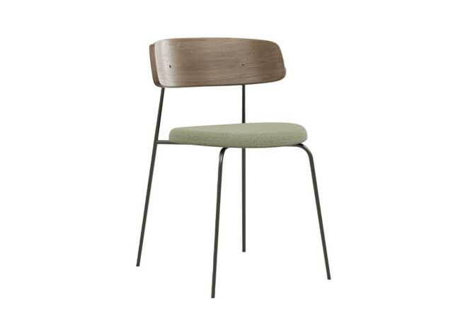 Paul Rogers Cover Metal Chair Dark Walnut Black Metal Hel-01