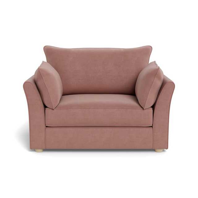Heal's Tailor Loveseat Smart Luxe Velvet Dusky Pink Natural Beech Feet