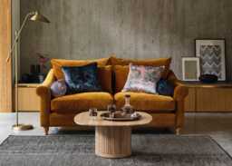 Heal's Devon Loveseat Melton Wool Granite Walnut Stained Feet - thumbnail 2