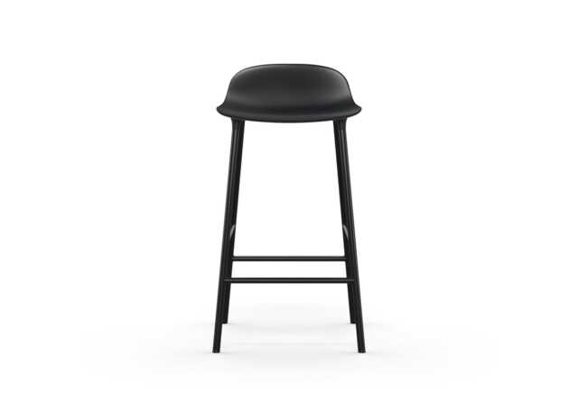 Normann Copenhagen Form Barstool in Black with Black Steel Legs