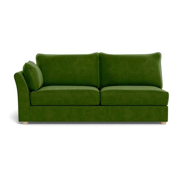 Heal's Tailor Large Left Hand Facing Corner Unit Smart Luxe Velvet Grass Natural Feet - image 1