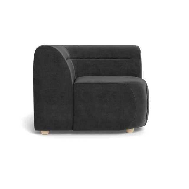 Heal's Lilli Connecting Corner Unit Smart Luxe Velvet Nickel Natural Beech Feet